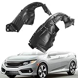 JMTAAT Front Fender Liner Inner Panel Compatible with 2016-2019 Honda Civic Replacement for 74151TBAA00 74101TBAA00 HO1248158 HO1249158 Wheel Liner Splash Shield Guard Driver + Passenger Side