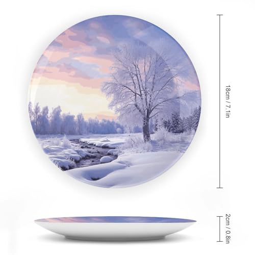 Plato decorativo de porcelana invierno 7 pulgadas miniatura 2