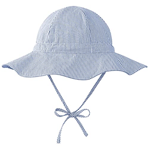 Image of Zando Baby Sun Hat UPF 50+ Toddler Sun Protection Bucket Hats for Boys Girls Infant Wide Brim Beach Hat Baby Bucket Hat 0-4T