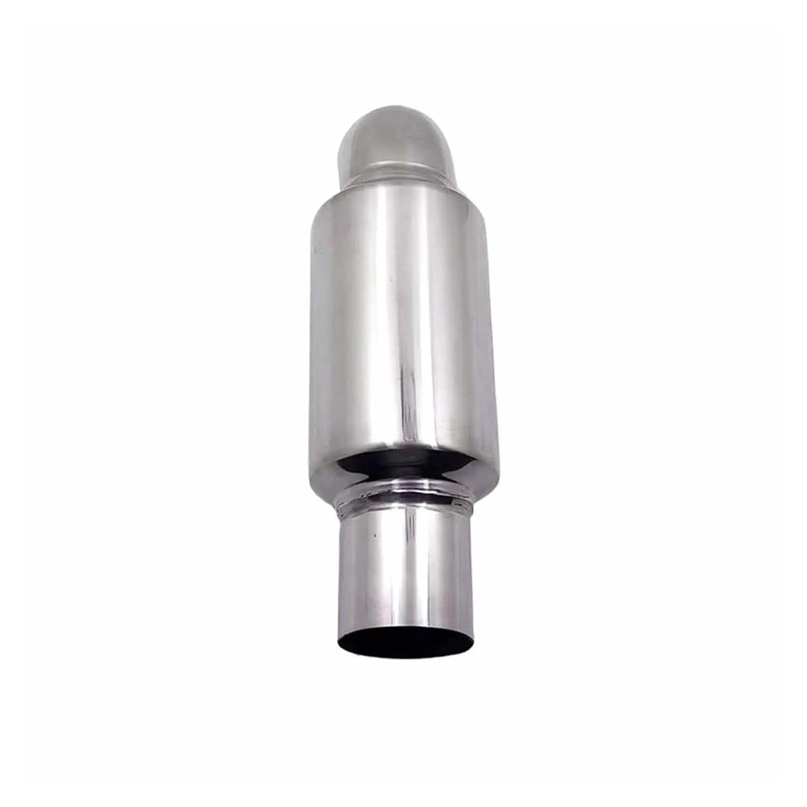 Genérico Silenciador Escape Silenciador Escape Universal para Coche 63 Mm 2,48 Pulgadas Punta Plateada Tubo Acero Inoxidable Garganta Trasera Recta Tubo Escape Coche Coche