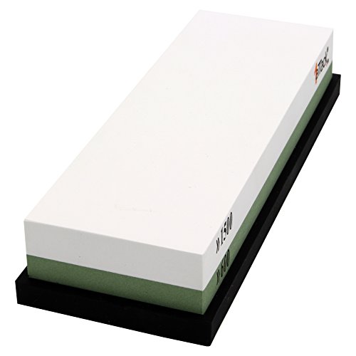 BearMoo Pierre à Aiguiser 2 En 1 Grain 1000/4000 Avec Support Antidérapant Silicone - Idéal Pour Couteaux De Cuisine