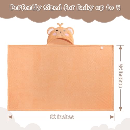 Image of Toddler Bath Towel for Boy Girl 0-5 Years, 2 Pcs Baby Towels with Hood, Large Size 50 * 32 Inch Toddlers Towels, 2-Pack Thick Absorbent Toddler Towel with Hood