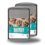 Baker's Secret Nonstick Cookie Sheets 15in baking area, Baking Trays for Oven Premium Food-Grade Coating, Non-stick Cookie Sheets, Baking Accessories - The Classic Collection (2x Medium 15' x 11')