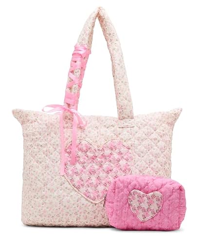 Madden Girl AELIS 2 PC Tote Set, Pink Floral-Bows