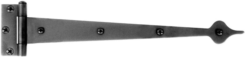 Acorn 13 in. Black Steel Heavy Duty Strap Hinge