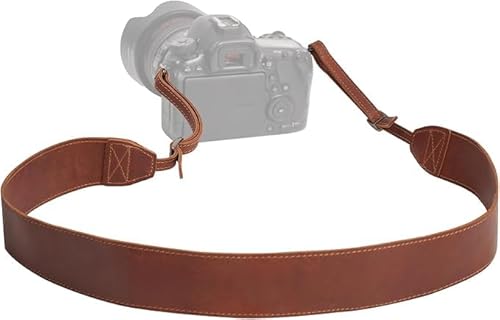 MCKDERWRILL Leather Camera Strap, Universal Camera Shoulder Strap, A Neck Strap with Split Ring Compatible with DSLR,SLR, Photographers Women Men（Brown）