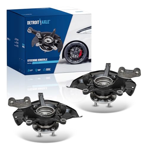 Image of Detroit Axle - Front 2pc Steering Knuckles for Lexus RX330 RX350 RX400h Toyota Highlander, 2 Steering Knuckles & Wheel Hub Bearings Replacement