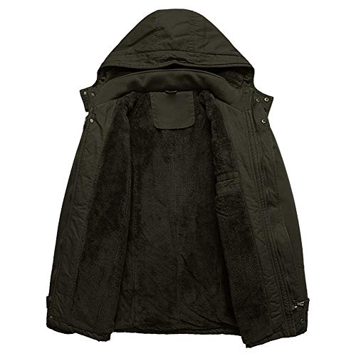 Crysully Men's Multi Cargo Pocket Tactical Safari Jacket Fall Cotton Field Fleece Jacket Army Green/Us M/Tag3Xl #TOP2