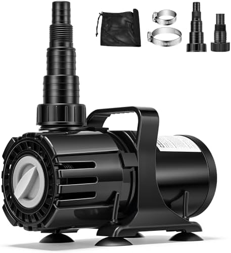 VIVOHOME 120W Adjustable Flow Submersible Water Pump, 800-2100GPH Stepless Flow Control, 16ft Max Lift, 180° Seamless Adjustable Nozzle and Barrier Pump Bag for Pond, Aquarium, Fountain, Waterfall
