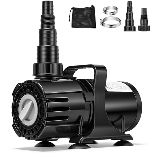 Image of VIVOHOME 120W Adjustable Flow Submersible Water Pump, 800-2100GPH Stepless Flow Control, 16ft Max Lift, 180° Seamless Adjustable Nozzle and Barrier Pump Bag for Pond, Aquarium, Fountain, Waterfall