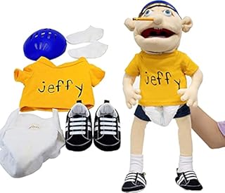 KEECORE Jeffy Soft Plush Toy Hand Puppet for Play House, Mischievous Funny Puppets Toy with Working Mouth,Kid's Gift for Birthday Christmas Halloween Party Teaching Preschool (Jeffy)