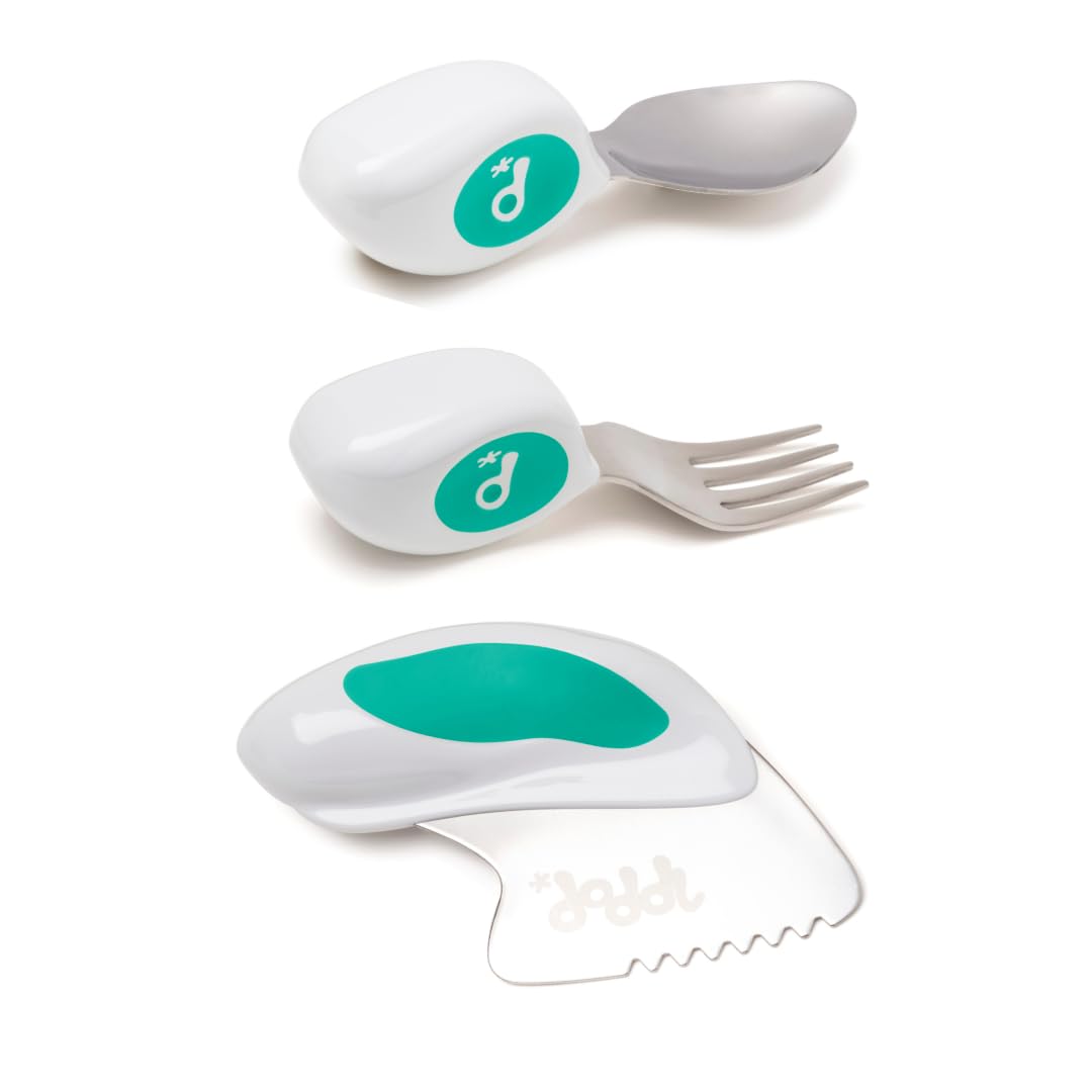 toddler spoon, fork & knife cutlery set - Aqua