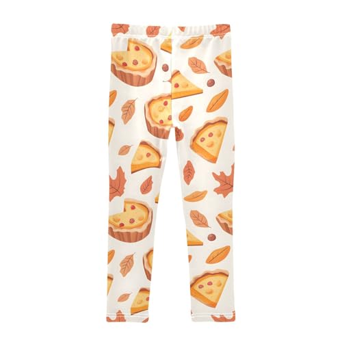 Vintage Leaves Sweet Cake Print Girls Leggings Soft Stretch Workout Yoga Dance Pants for Kids Casual Tights2