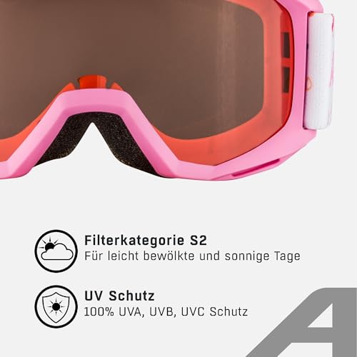 Foto von ALPINA PINEY - Beschlagfreie, Extrem Robuste & Bruchsichere Skibrille Mit 100% UV-Schutz Für Kinder, rose-rose, One Size