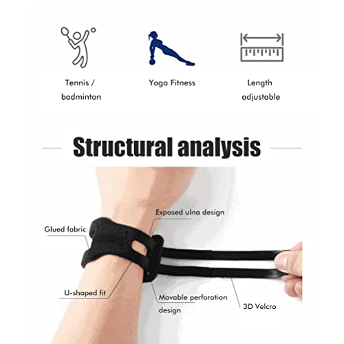 Mify 2Pcs Adjustable Wrist Brace for Tears Adjustable Breathable Wrist Wrap Wrist Guard for Men Women Sports Fitness Yoga Exercise - Image 2