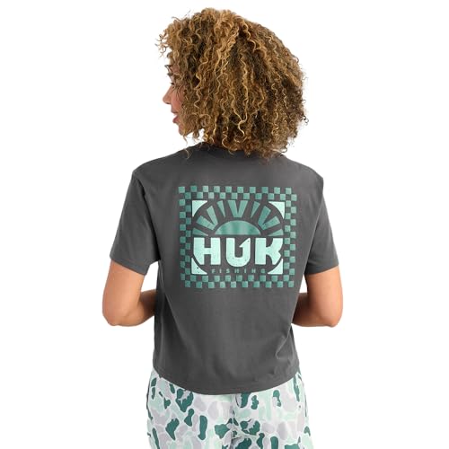 HUK Tee, Comfortable Performance Fishing Short Sleeve T-Shirt with Chest Pocket for Women
