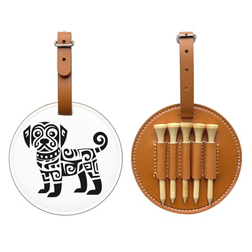 jointed dog Brown Printed golf tee storage bag - portable design, easy to organize tee