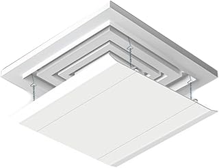 Deflector de aire acondicionado de techo, 30 x 30 cm, color blanco, ajustable, cubierta de ventilación de CA para protección de plantas de oficina en casa, instalación sin herramientas