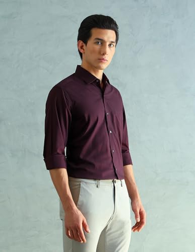 Image of Arrow Slim Fit Mens Formal Shirt - 100% Cotton, Breathable & Comfortable, Full Sleeves Shirts for Men