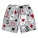 Boys Perfect Short Fashion Swim Trunks Casual Short Pants Big & Tall Half Pants for Swim, Beach Athletic Surf Loose Poker Card Casino Shorts
