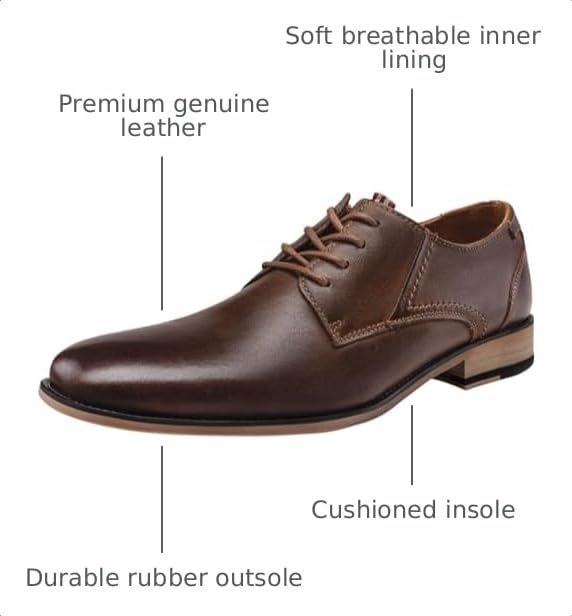 Image of Jousen Men's Dress Shoes Leather Oxford Formal Derby Shoes