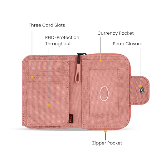 Image of Sherpani Barcelona, Nylon Bifold Zipper Pocket Wallet for Women, Travel Bag, RFID Protection
