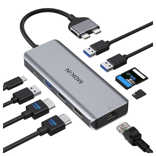 MOKiN MacBook Pro Docking Station Dual Monitor MacBook Pro/Air HDMI Adapter