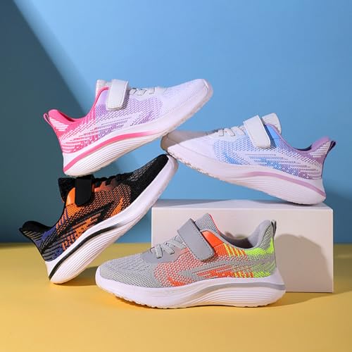 Sneakers for Boys Girls Non-Slip Lace Up Lightweight Breathable Running Shoes Adjustable Strappy Outdoor Tennis Shoes2