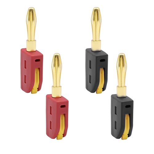 Fiche banane 4 mm XMSJSIY plaquée or 32A pour connexion audio rapide sans soudure