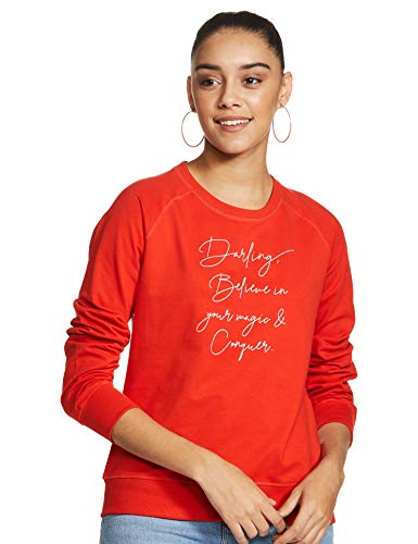 Image of Amazon Brand - Symbol Women's Cotton Blend Round Neck Regular Fit Sweatshirt (Pullover)