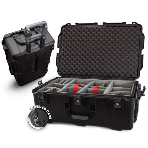 Image of NANUK 963 Waterproof Camera Hard Case with Padded Dividers & Wheels | 32.5 inch x 21 inch x 12.3 inch, Protects Camera & Valuable Gear during Transport, Customizable Dividers, Lockable, Black