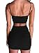 BEAGIMEG Women's Ruched Cami Crop Top Bodycon Skirt 2 Piece Outfits Dress Black