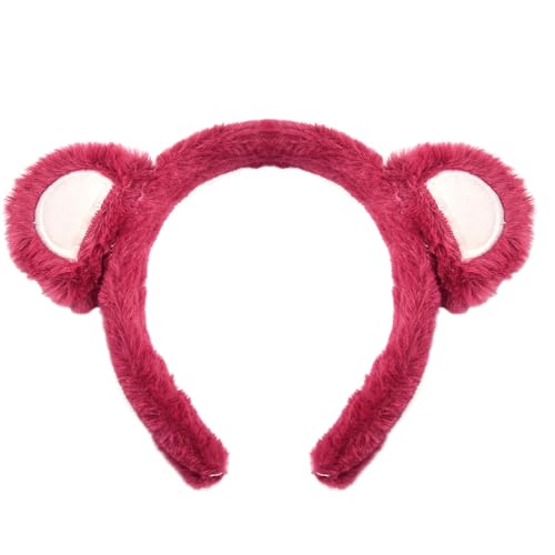 Bandeau oreilles ours maquillage fille femme rouge