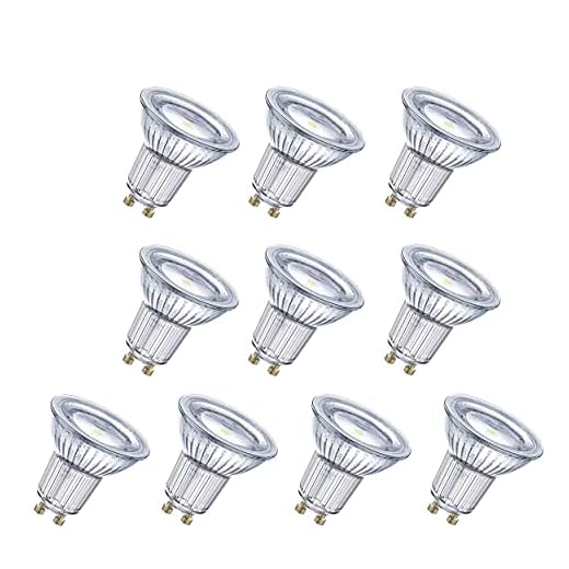 Osram LED Star PAR16 Reflektorlampe, mit GU10-Sockel, nicht dimmbar, Ersetzt 50 Watt, 120° Ausstrahlungswinkel, Warmweiß - 2700 Kelvin, 10er-Pack