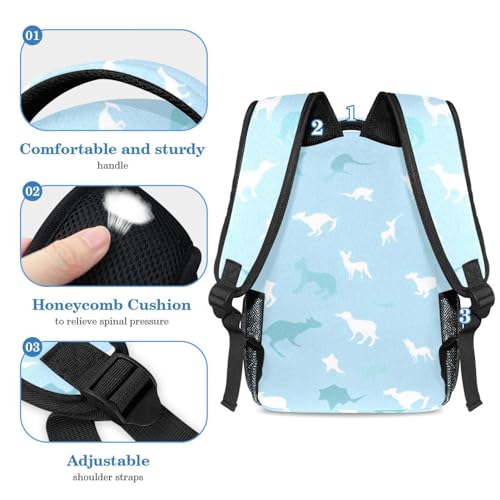 Ensemble de cartables bleu silhouette animal anti-mal de dos - 4