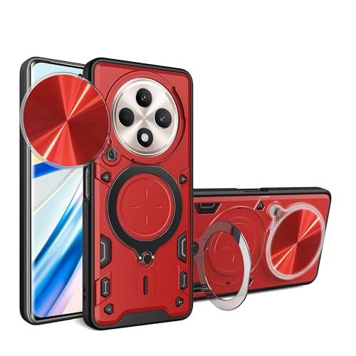 Lucyliy Compatible with Oppo Reno12 F/Reno12 FS/Oppo F27 5G Phone Case Cover [with Tempered Glass Screen Protector] red