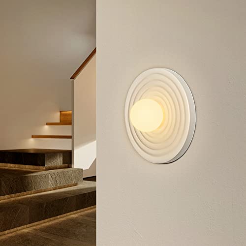 Aplique de pared nórdico redondo de metal negro con tulipa de vidrio de diseño y bombilla G9