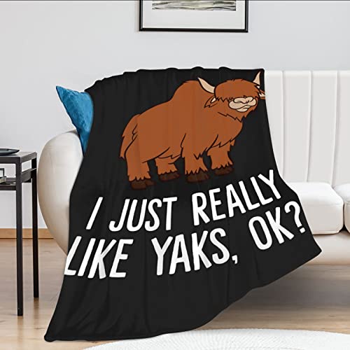Yaks Love Pattern Flannel Fluffy Full Fleece Luxury Throw Blanket Plush Soft Cozy Quilt Nursery Bedding Decor Bedroom Decorations Wearable 80''X60''(Adults) #TOP2