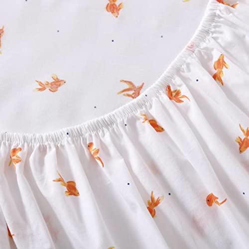 Image of Poppy & Fritz - Queen Size Sheet Set, 100% Long-Staple Percale Cotton Bedding, Crisp & Cool, Deep Pockets, Bed Sheets with Matching Fitted Sheet & Pillowcases (Goldfish Orange)
