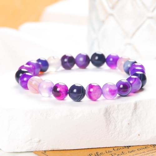 SWETHT Anxiety Bracelet for Women,Natural Stone Crystal Healing Bracelets for Women Birthday Gifts,Anti Anxiety Bracelet Inspirational Gifts With Charm And Message Card For Women - Image 7