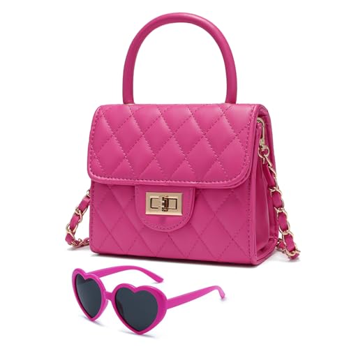 Qiuhome Little Girl Purse Toddler Purse Childrens Purses for Girls (Hot Pink)