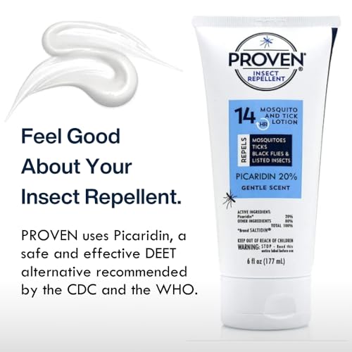 Image of Proven Insect Repellent Lotion, Keep Mosquitoes, Ticks and Flies Off, DEET Alternative Repellent, Up to 14-Hour Protection, Great for Camping or Hiking, 6 Ounce, Gentle Scent Lotion | insect-repellants