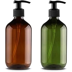 Dispensadores De Gel 500 Ml 2 Botellas vacías de plástico de 500 ml, rellenables, loción para champú, Crema de Lavado Corporal, Gel de Ducha, contenedor de Almacenamiento de artículos de tocador y dispensador