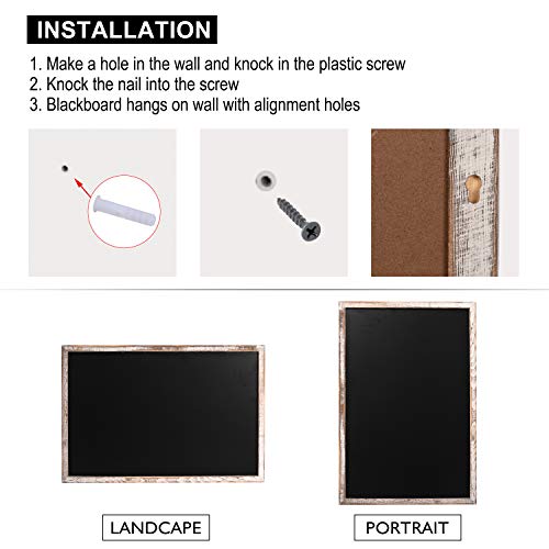 Board2By Rustic Wood Framed Magnetic Chalkboard 24 X 36, Large Hanging Chalk Board Sign For Kids, Non-Porous Wall Blackboard For Wedding Kitchen Restaurant Menu And Home With 4 Unique Magnets, White #TOP5