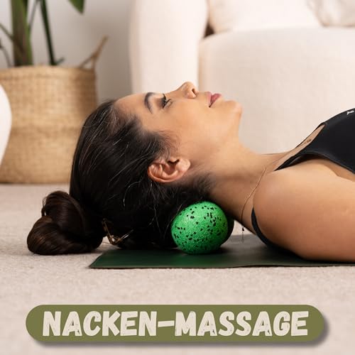 M.S.Lemberg Duoball - Faszienball Massageball für Selbstmassage - Ideale Massage für Rücken, Nacken, Schulter, Wirbelsäule & Beine - Twin Peanut Duo Ball Faszienrolle - Doppelball klein 8cm