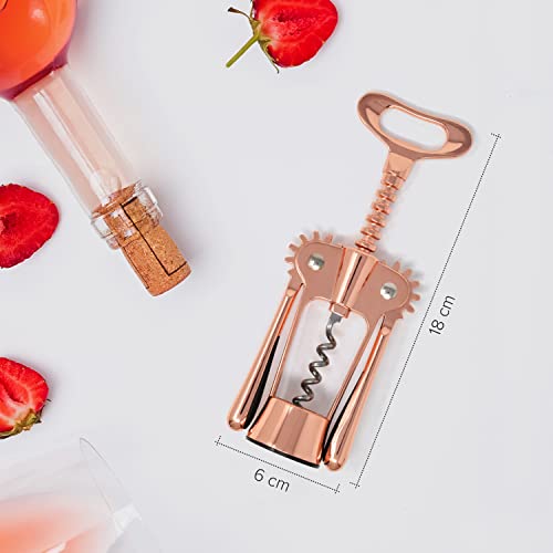 joeji's Korkenzieher Flügel Zinklegierung Roségold – mit Leinenbeutel – Ansicht 2