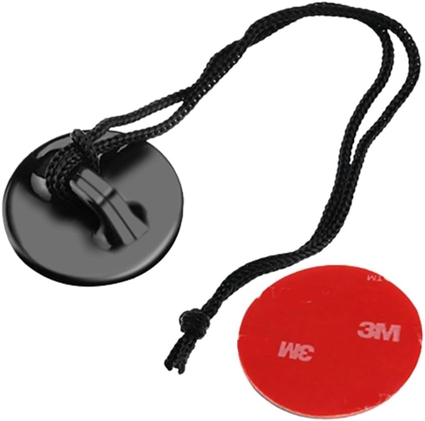 Action Pro Adhesive Mount -1 x Round & 1 x Flat Mount Round Sticky Pads with Insurance Tethers Straps Compatible with GoPro Hero -13/12/11/10/9/8/7/6/5/4/3+/3/2/1/Insta 360/Yi/4K/Eken Action Cameras