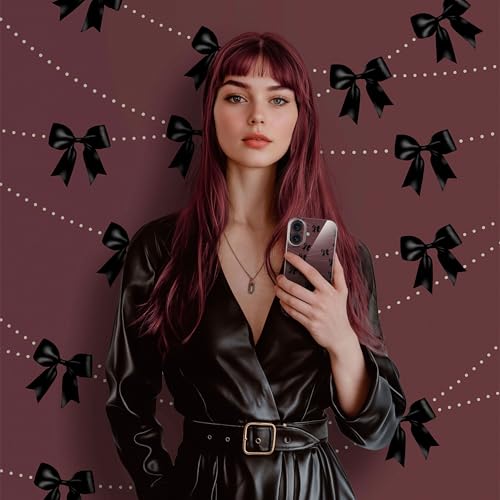 Coque iPhone 16 fine contre les rayures d'objectif avec motif Rouge Noir Boucles