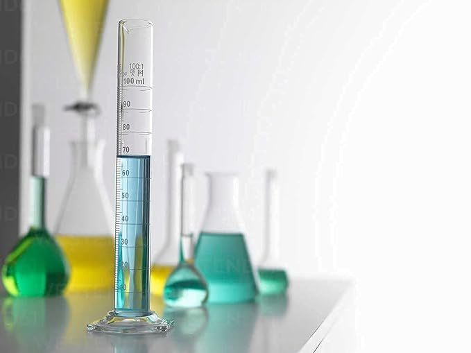 Image of Bello Borosilicate Glass 3.3 Scientific 6pcs Measuring Cylinder 50ml Round Base For School College, Chemistry, Lab Laboratory