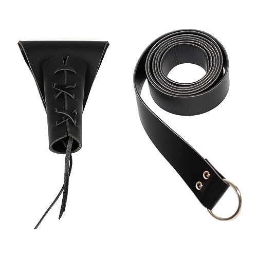 Sangles en cuir noir et étui pour épée médiéval AOVNA pour stabiliser votre arme de GN